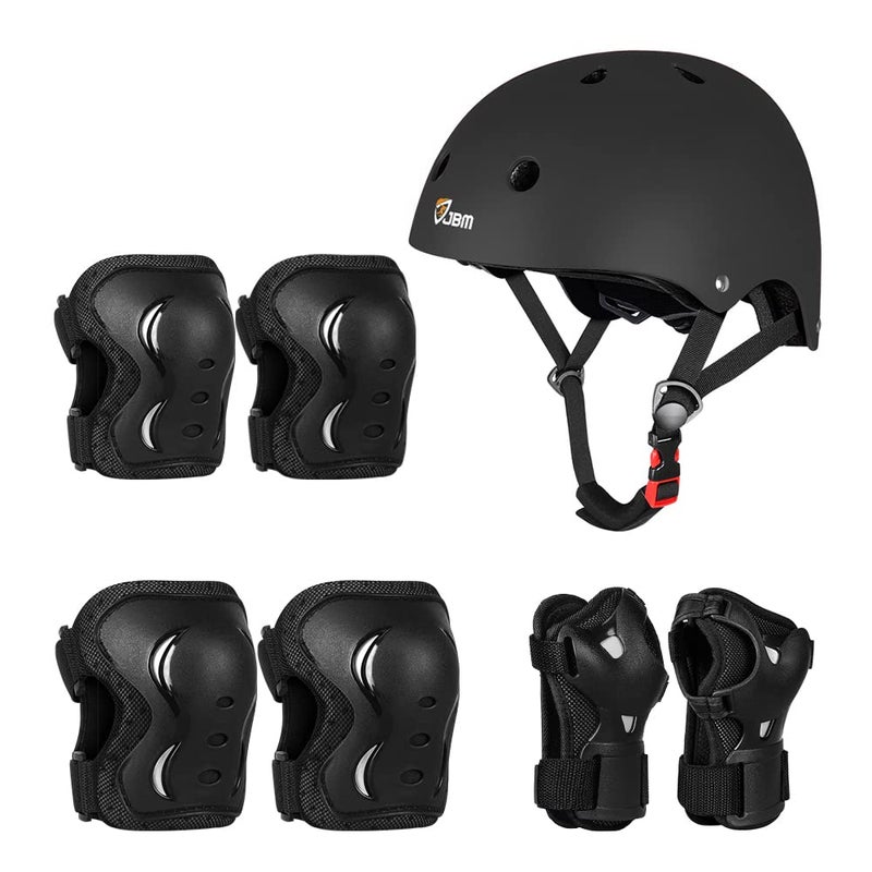 JBM Adult & Youth Skating Protective Gear Set, Skateboard Helmet, Knee Pads and Elbow Pads with Wrist Guards Set for Inline Roller Skating, Scootering, Skateboarding - Image 1